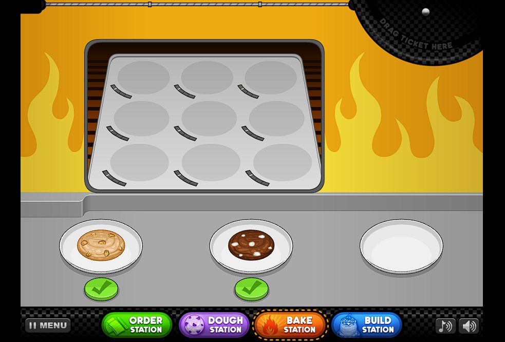 Stations at papa's Scooperia